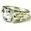 925 Sterling Silver Men's Nugget Ring, Aquamarine, SR197