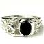 925 Sterling Silver Men's Nugget Ring, Black Onyx, SR197