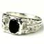 925 Sterling Silver Men's Nugget Ring, Black Onyx, SR197