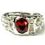 925 Sterling Silver Men's Nugget Ring, Garnet CZ, SR197