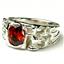 925 Sterling Silver Men's Nugget Ring, Garnet CZ, SR197