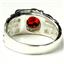 925 Sterling Silver Men's Nugget Ring, Garnet CZ, SR197
