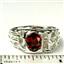 925 Sterling Silver Men's Nugget Ring, Garnet CZ, SR197