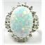 SR270, Created White Opal, 925 Sterling Silver Ladies Ring