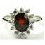 SR235, Mozambique Garnet, 925 Sterling Silver Ladies Cluster Ring