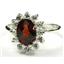 SR235, Mozambique Garnet, 925 Sterling Silver Ladies Cluster Ring
