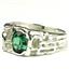 925 Sterling Silver Men's Nugget Ring, Russian Nanocrystal Emerald, SR197