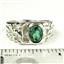 925 Sterling Silver Men's Nugget Ring, Russian Nanocrystal Emerald, SR197