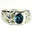 925 Sterling Silver Men's Nugget Ring, London Blue Topaz,SR197