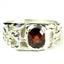 925 Sterling Silver Men's Nugget Ring, Mozambique Garnet, SR197