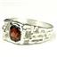 925 Sterling Silver Men's Nugget Ring, Mozambique Garnet, SR197