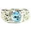925 Sterling Silver Men's Nugget Ring, Swiss Blue Topaz, SR197