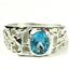 925 Sterling Silver Men's Nugget Ring, Swiss Blue CZ, SR197