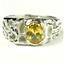 925 Sterling Silver Men's Nugget Ring, Golden Yellow CZ, SR197