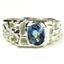 925 Sterling Silver Men's Nugget Ring, Neptune Garden Topaz, SR197