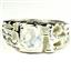 925 Sterling Silver Men's Nugget Ring, Rainbow Moonstone, SR197