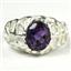 925 Sterling Silver Men's Nugget Ring, Amethyst, SR168