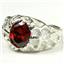 925 Sterling Silver Men's Nugget Ring, Garnet CZ, SR168