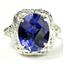 Sterling Silver Ladies Ring, Created Blue Sapphire, SR009
