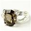 SR361, Smoky Quartz, 925 Sterling Silver Ring