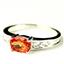 SR362, Created Padparadsha Sapphire, 925 Sterling Silver Ladies Ring