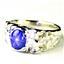 925 Sterling Silver Men's Nugget Ring, Blue Star Sapphire, SR197