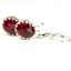 925 Sterling Silver Crown Bezel Leverback Earrings, Created Ruby, SE109