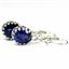 Sterling Silver Crown Bezel Leverback Earrings, Created Blue Sapphire, SE109