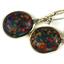 14k Gold Leverback Earrings, Created Black Opal, E201