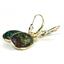 14k Gold Leverback Earrings, Created Black Opal, E201