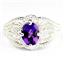 SR365, Amethyst, 925 Sterling Silver Beaded Ladies Ring