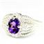 SR365, Amethyst, 925 Sterling Silver Beaded Ladies Ring