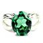 SR361, Russian Nanocrystal Emerald, 925 Sterling Silver Ladies Ring