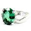 SR361, Russian Nanocrystal Emerald, 925 Sterling Silver Ladies Ring
