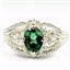 SR365, Russian Nanocrystal Emerald, 925 Sterling Silver Ring