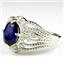 SR365, Created Blue Sapphire, 925 Sterling Silver Sapphire Ladies Ring