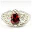 SR365, Garnet CZ, 925 Sterling Silver Ladies Ring