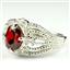 SR365, Garnet CZ, 925 Sterling Silver Ladies Ring