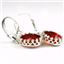 925 Sterling Silver Leverback Earrings, Created Padparadscha Sapphire, SE109
