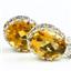 925 Sterling Silver Crown Bezel Leverback Earrings, Citrine, SE109