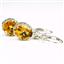 925 Sterling Silver Crown Bezel Leverback Earrings, Citrine, SE109