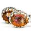 925 Sterling Silver Crown Bezel Leverback Earrings, Twilight Fire Topaz, SE109