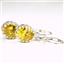 925 Sterling Silver Crown Bezel Leverback Earrings, Golden Yellow CZ, SE109