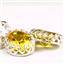 925 Sterling Silver Crown Bezel Leverback Earrings, Golden Yellow CZ, SE109