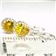 925 Sterling Silver Crown Bezel Leverback Earrings, Golden Yellow CZ, SE109
