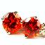 14k Gold Leverback Earrings, Created Padparadscha Sapphire, E017