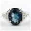 SR057, London Blue Topaz, 925 Sterling Silver Ring