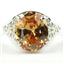 SR057, Champagne CZ, 925 Sterling Silver Ring