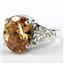 SR057, Champagne CZ, 925 Sterling Silver Ring