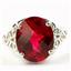 SR057, Created Ruby, 925 Sterling Silver Ring
